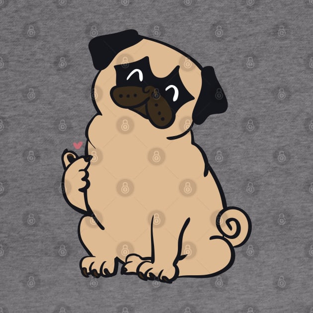 Pug Mini Heart by huebucket